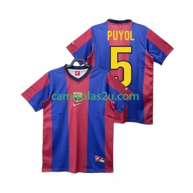 Camisolas de futebol FC Barcelona PUYOL 5 1999 Retro Equipamento Principal 1998 Manga Curta